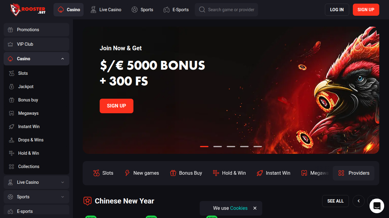 Capture d'écran Rooster.bet